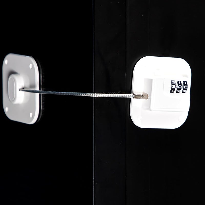 FKTUV Refrigerator Lock,Combination Lock for Refrigerator Cabinets,Heavy Duty Fridge Lock,Child Safety Cabinet Locks,Easy Install No Keys Needed (White 2pcs) - Image 4